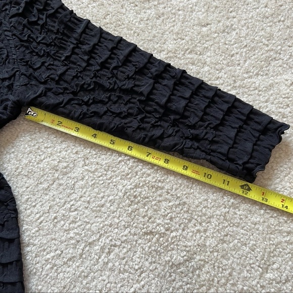 Haystack Waffle Textured Top Black 3/4 Sleeves V-neck Women's Size M - Picture 16 of 16